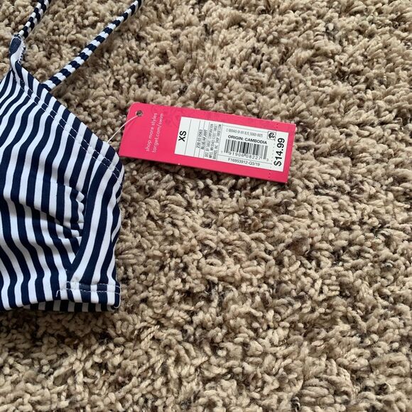 Xhilaration | blue and white stripe bikini NWT - Picture 3 of 8